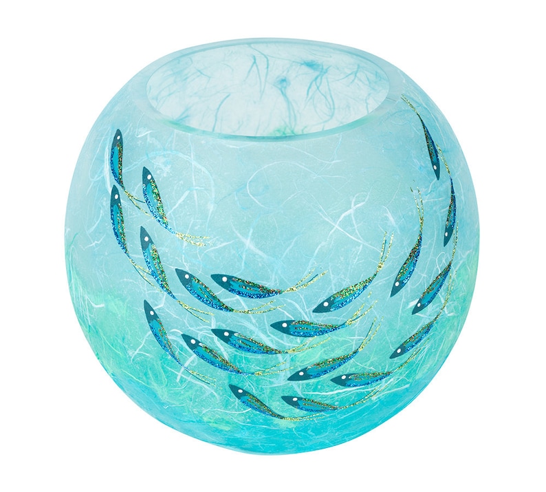 Ocean fish bowl extra large shimmering fish shoal on shades Etsy
