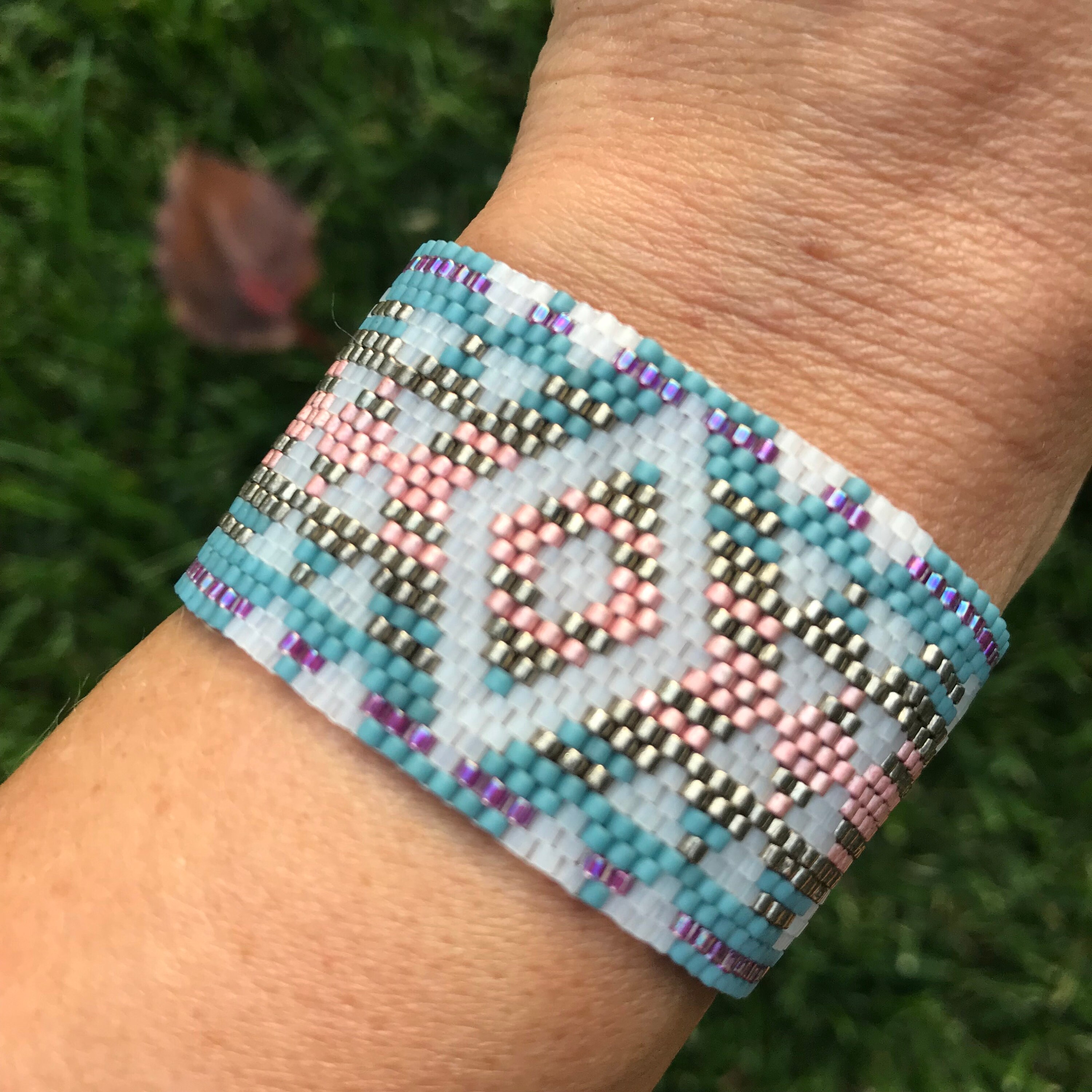 Beaded Bracelet, Native American Jewelry, Beaded Cuff, Boho Bracelet