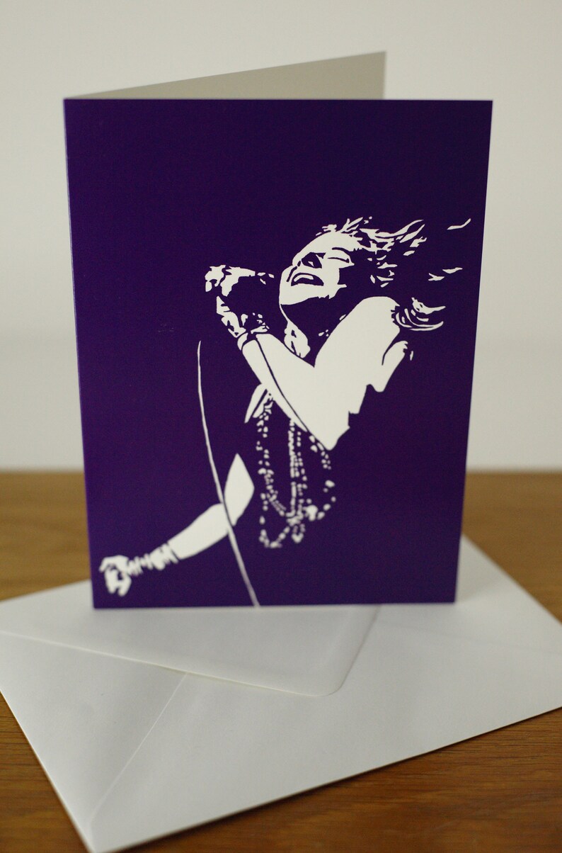 Janis Joplin Greeting Card Etsy