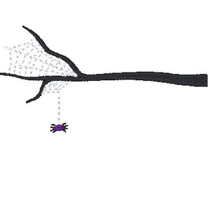 Spider on Branch Embroidery Design, Multiple Formats (Digital Embroidery Pattern)