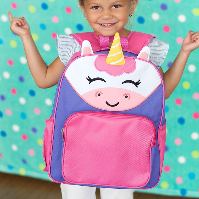Unicorn Backpack Preppy Monogram Embroidered Backpack Backpack diaper bag Backpacks for School|School Essentials Backpacks for Travel