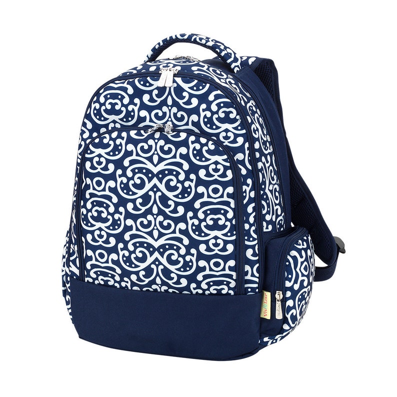 Preppy Monogram Embroidered Backpack Backpacks for Etsy