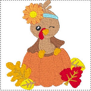 Little Turkey digital embroidery file-Machine Embroidery File-Embroidery Pattern-Digital Embroidery Pattern