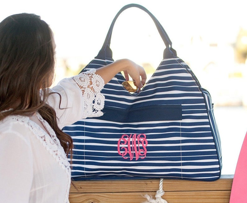 monogrammed pool bag