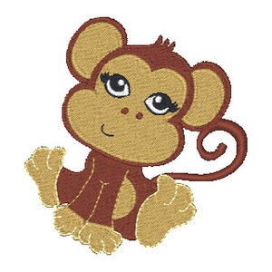 Baby Monkey digital embroidery file-Machine Embroidery File-Embroidery Pattern-Digital Embroidery Pattern