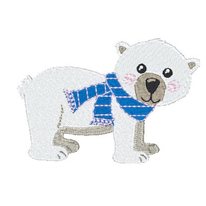 Little Polar Bear digital embroidery file-Machine Embroidery File-Embroidery Pattern-Digital Embroidery Pattern