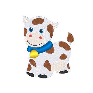 Cow Embroidery Design Farm Animal Applique Machine Embroidery File PES for Baby Onesie Farmhouse