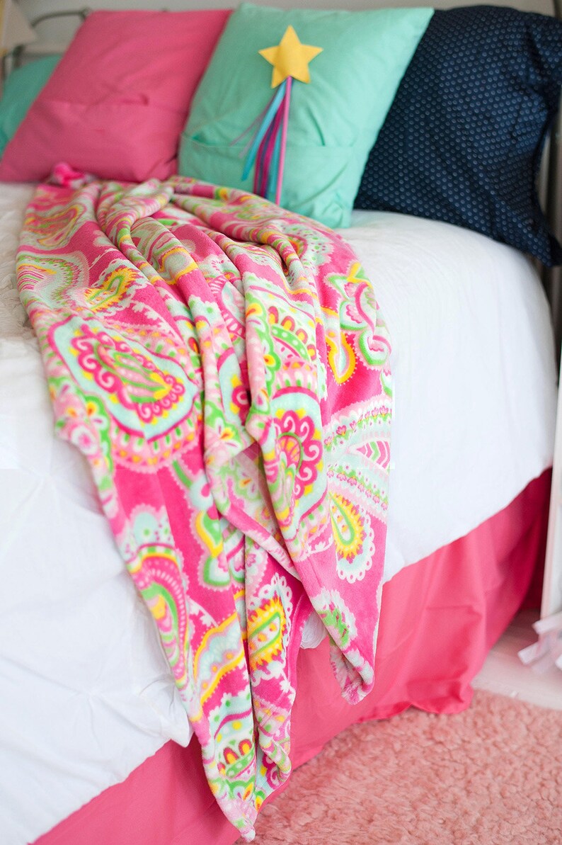 Monogrammed Throw Blanket College Dorm Blanket Personalized Etsy