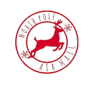 Arquivo de bordado digital Northpole Airmail Stamp - Arquivo de bordado à máquina - Padrão de bordado - Padrão de bordado digital