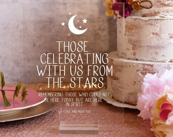 Celestial Wedding - Wedding Signage - Acrylic Wedding Sign - Wedding Memorial Sign - Memorial Table - Memory Table - Whimsical Wedding