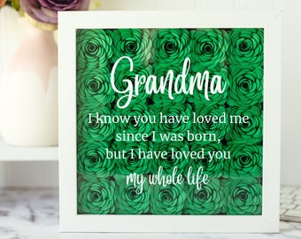 Grandma Frame - Mothers Day Gift for Grandma - Grandma Sign - Great Grandma Gift - Mothers Day Gift for Nana - Paper Flowers Shadow Box