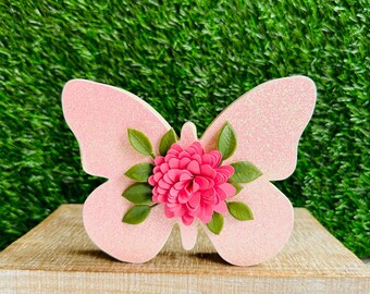 Pink Wood Butterfly - Butterfly Wood Decor - 3D Butterfly