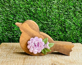 Wooden Bird - Gift for Bird Lover - Cubicle Decor - Spring Tiered Tray