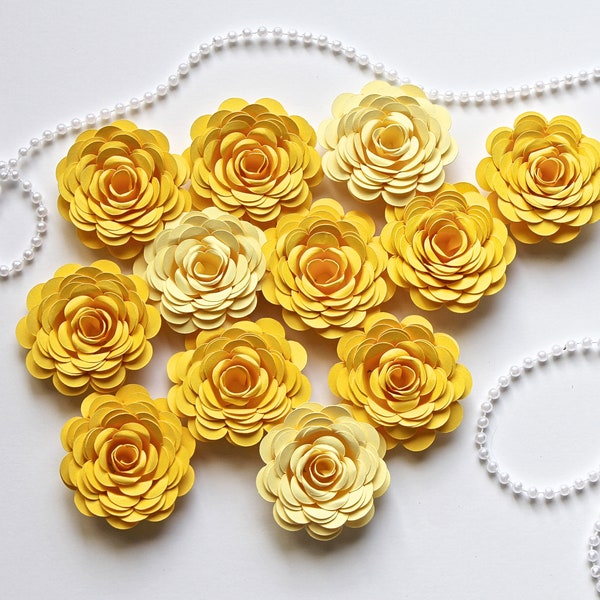 Flores de papel pequeñas - Flores artificiales - Flores de papel sueltas - Rosas de papel pequeñas - Adorno personalizado para birrete de graduación - Manualidad para adultos - Fiesta de graduación