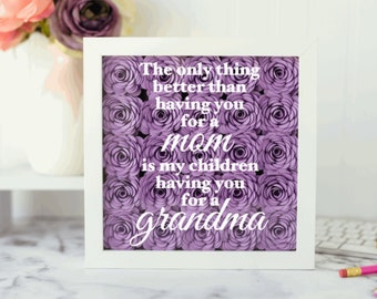 Gift for Grandma - Mothers Day Gift - Grandma Gift - Mother Birthday Gift - Mother Daughter Gift - Flower Shadow Box - Grandma Birthday