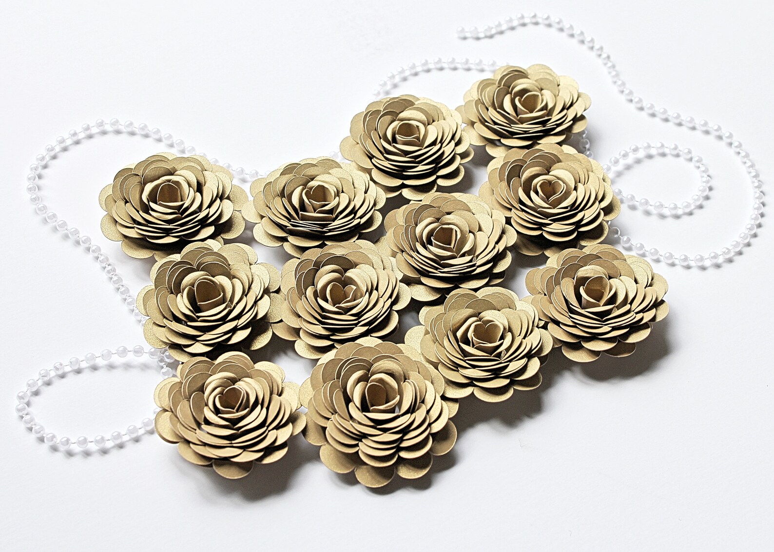 Gold Wedding Decor Loose Paper Flowers 1st Anniversary Etsy