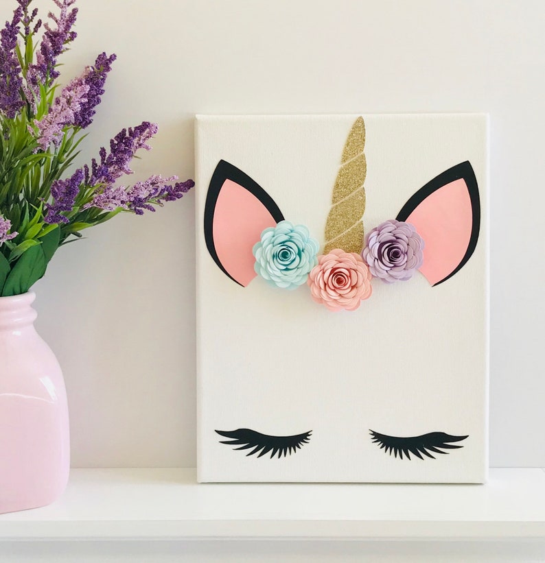 Unicorn Wall Art Personalized Unicorn Canvas Unicorn Gifts Etsy