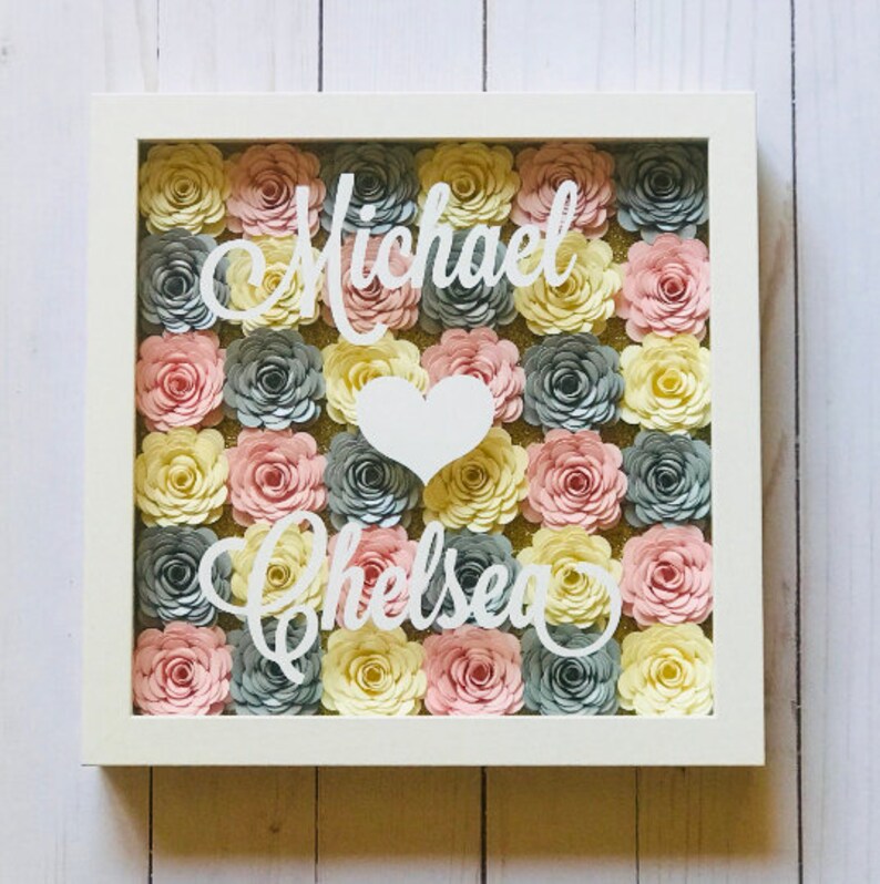 Wedding Shadow Box Personalized Wedding Frame Couples Gift Etsy