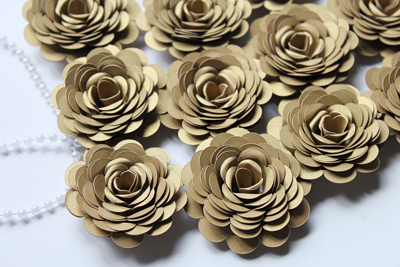 Gold Wedding Decor Loose Paper Flowers 1st Anniversary Etsy