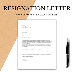 Paquete de plantillas de cartas de renuncia para Microsoft Word y Google Docs / Carta de renuncia limpia y profesional / totalmente personalizable