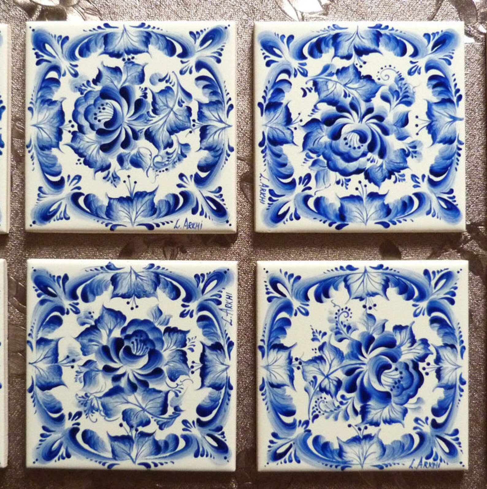 Hand painted ceramic tiles 10 x 10 cm fire place kitchen Etsy Italia