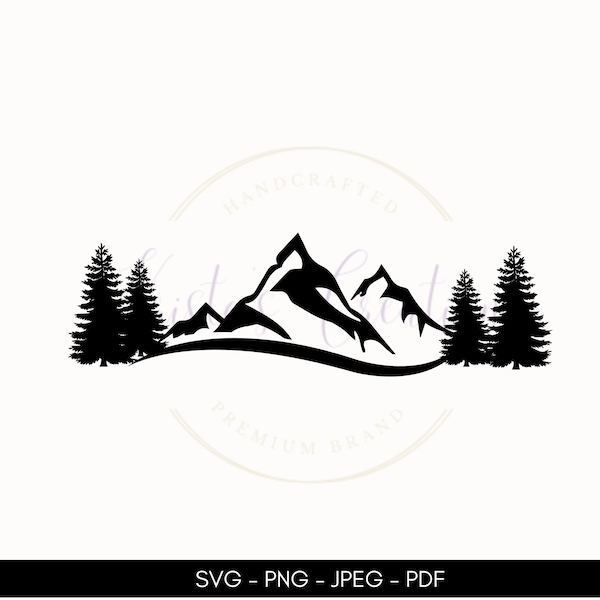 Forest Mountain Svg - Etsy