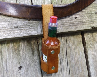 Custom Hot Sauce Holster Leather Tabasco Cook Gift Gag Gift
