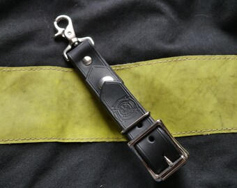 Colgador de guantes de bombero de cuero