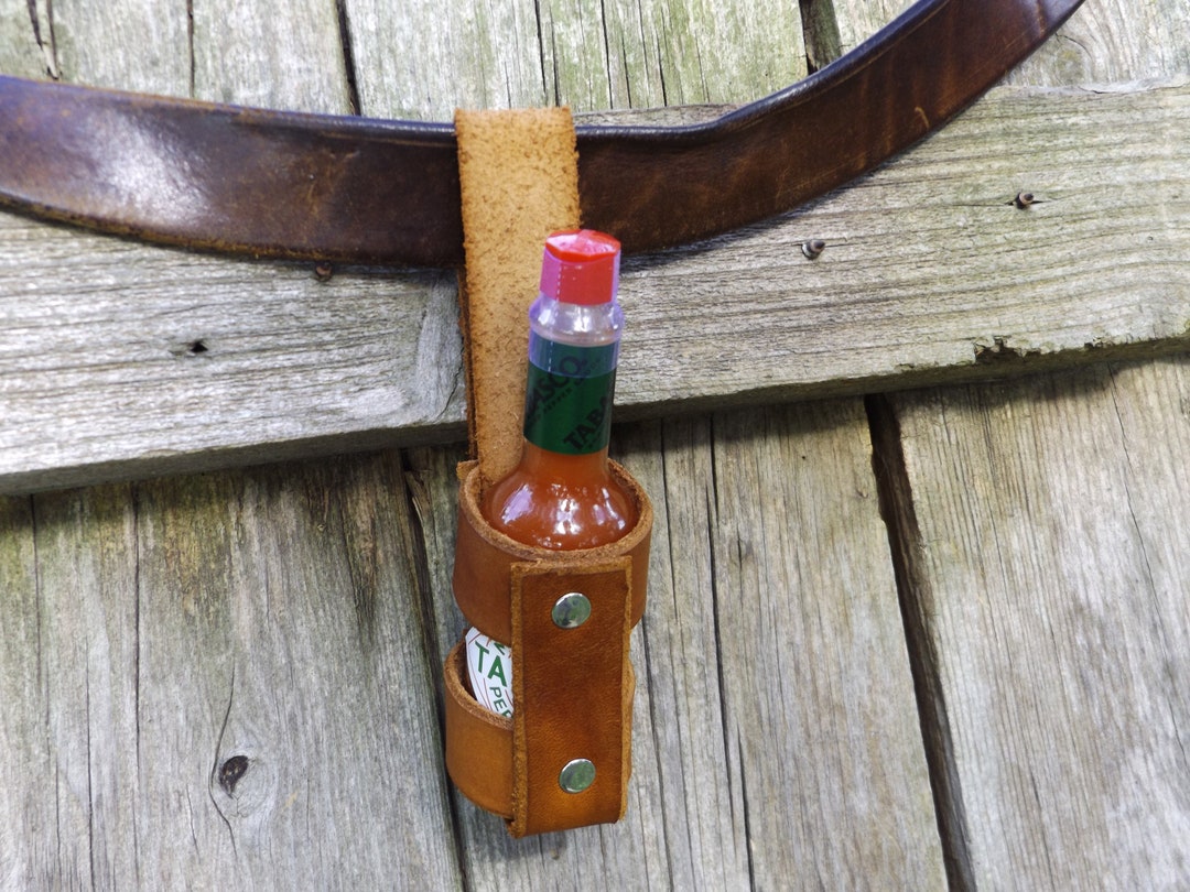 Custom Hot Sauce Holster Leather Tabasco Cook Gift Gag Gift Etsy