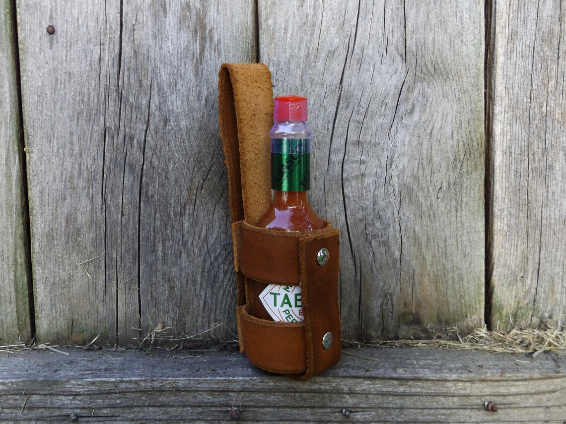 Custom Hot Sauce Holster Leather Tabasco Cook Gift Gag Gift Etsy