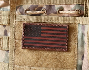 Customizable Leather Flag Patch Hook And Loop