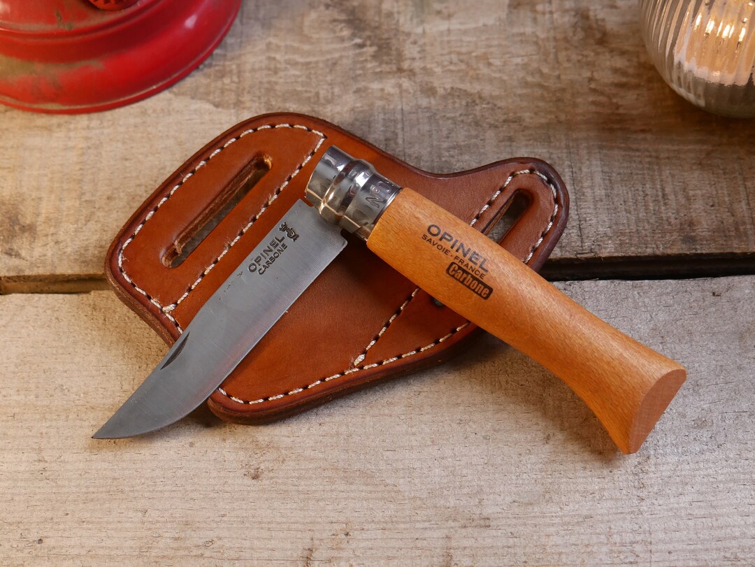 Leather Belt Sheath Case for Opinel NO9 Pocket Knife Etsy