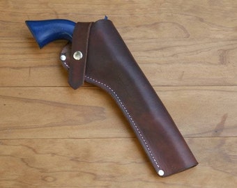 Leather Field Holster For Big Bore Single Action Revolvers SAA 44 45 357 Cowboy