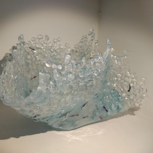 Handgefertigtes Fisch-Gericht aus geschmolzenem Glas - Fusing glass art