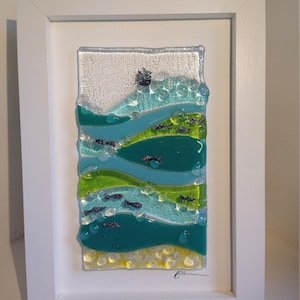 The Dorset Coast Collection - Boat On The Sea - Fused Glass Art