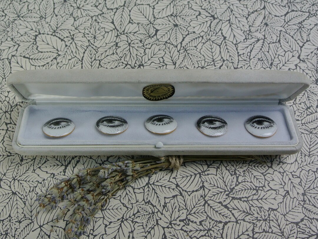 Vintage Piero Fornasetti Iconic Eye Enamel Buttons Set Italy - Etsy
