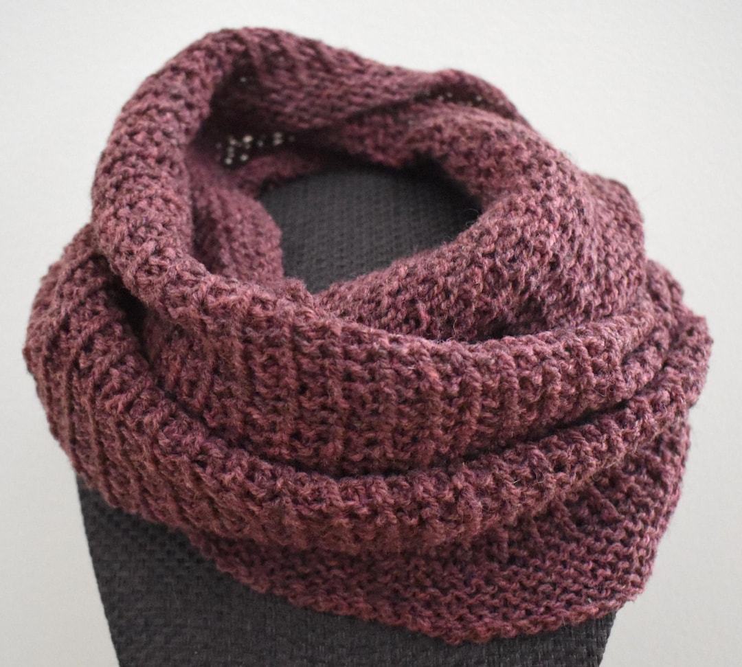 Hand Knit Wool Cowl: Handmade Pink Infinity Scarf, Neckwarmer - Etsy