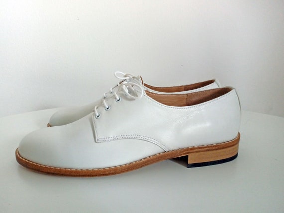 white leather brogues