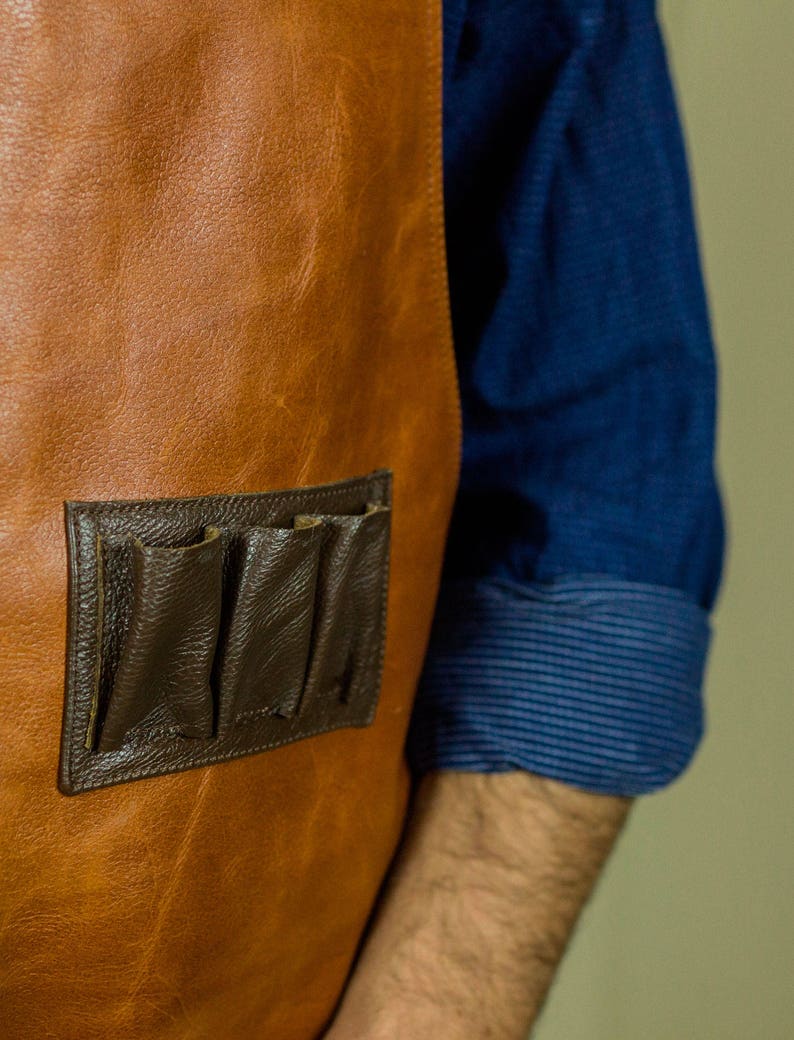 Leather Apron Men Custom Apron Barista Handmade Brown Apron Etsy UK
