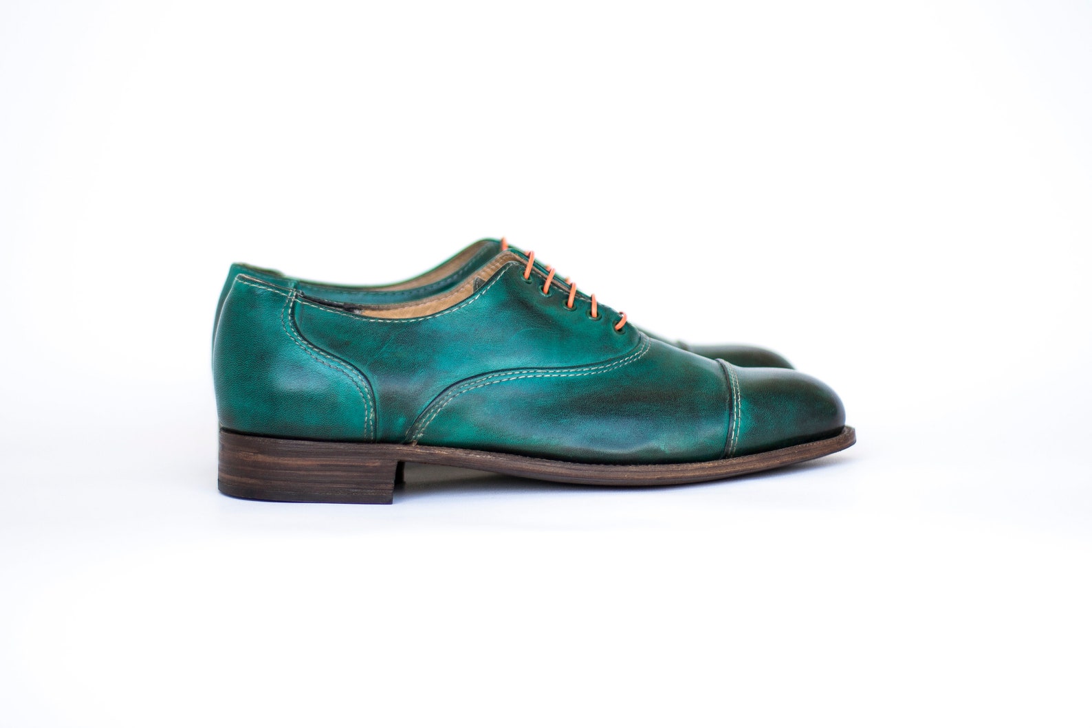 Green Leather Oxford Shoes for Men and Women Bespoke Leather - Etsy