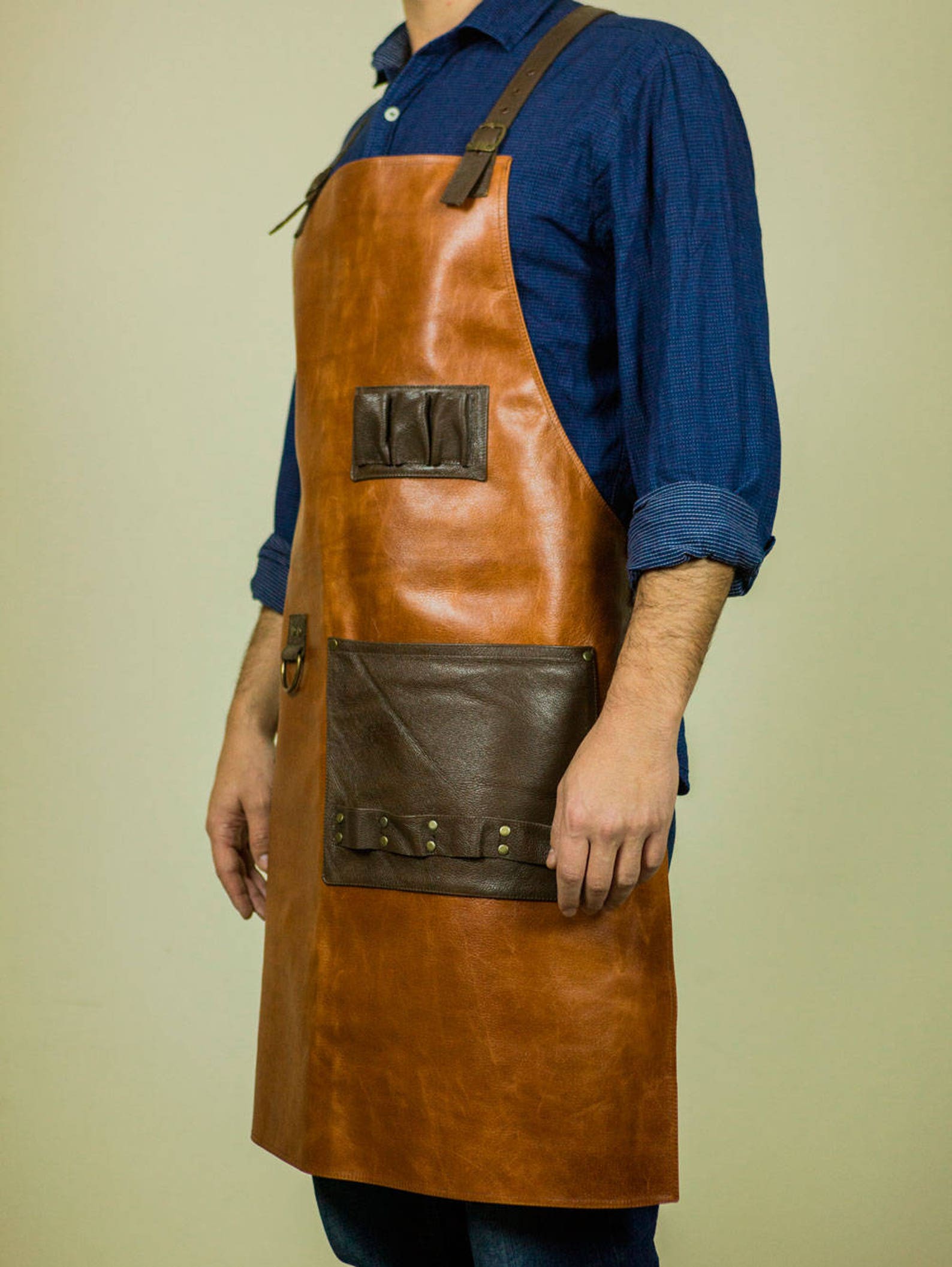 Leather Apron Men Custom Apron Barista Handmade Brown Apron Etsy UK