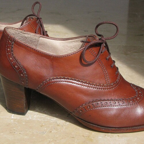 Women Oxford Shoes Brown Custom Shoes Leather Oxford Boots Etsy