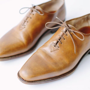 Brown Oxford Shoes for men, whole cut brogues custom shoes, flat and tie shoes image 4