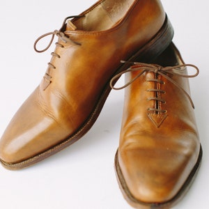 Brown Oxford Shoes for men, whole cut brogues custom shoes, flat and tie shoes image 3