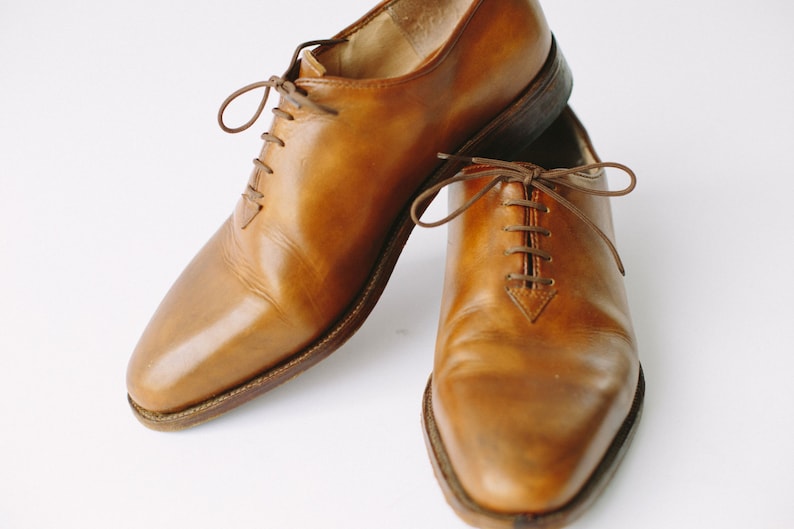 Brown Oxford Shoes for men, whole cut brogues custom shoes, flat and tie shoes image 3