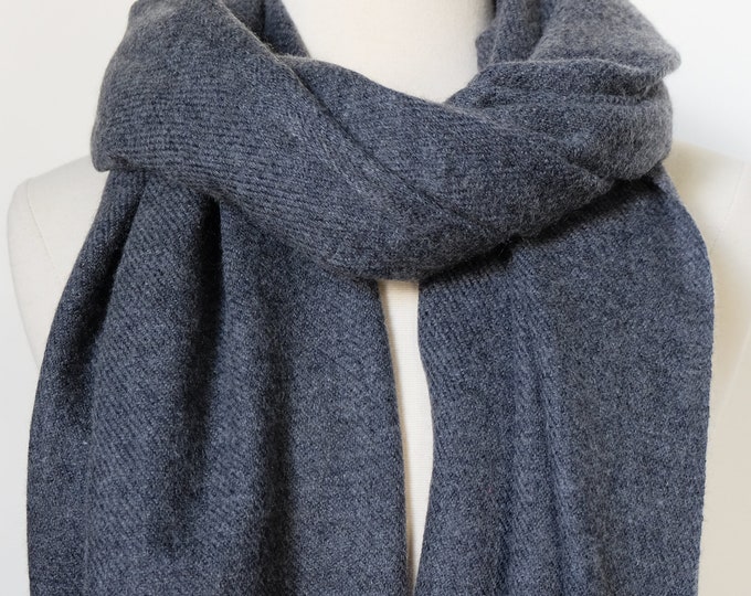 Baje, soft and cozy cashmere scarf, dark grey,  100% un dyed cashmere.