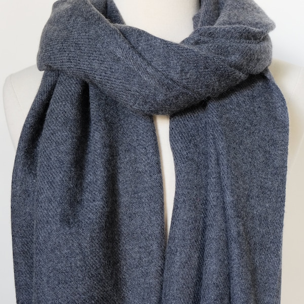 Baje, soft and cozy cashmere scarf, dark grey,  100% un dyed cashmere.