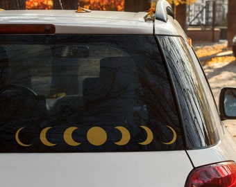 Moon Phases Vinyl Decal: Witchy Car Laptop Sticker