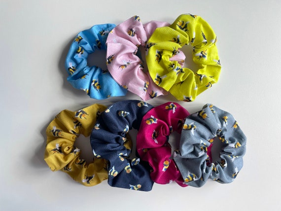 Set of 7 Colorful Fabric Hair Scrunchies 62 Colors of Heavenly Scrunchies / Velvet Hair Tie  main image 4
