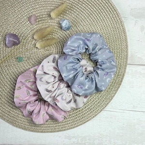 Feathers Scrunchie, Wide Scrunchie, Womens, Hair Accessory, Ponytail, Christmas Gift, Stocking Filler, Present